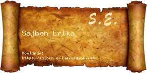 Sajben Erika névjegykártya