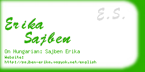 erika sajben business card